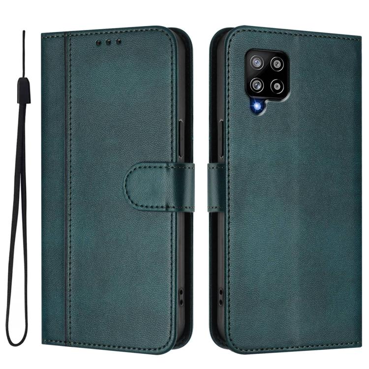 For Galaxy A42 5G / M42 Line Splicing Buckle Retro Leather Phone Case