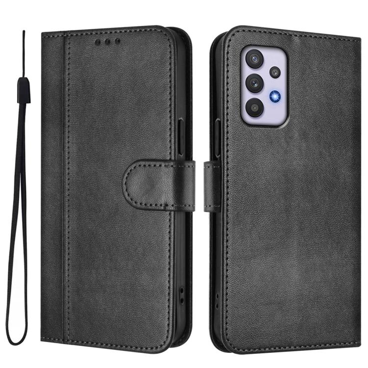 For Galaxy A32 4G Line Splicing Buckle Retro Leather Phone Case