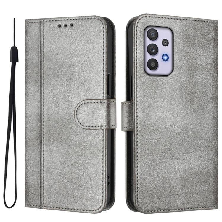 For Galaxy A32 4G Line Splicing Buckle Retro Leather Phone Case