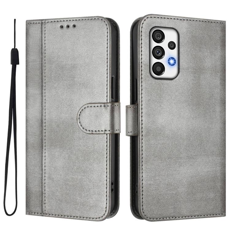 For Galaxy A72 4G / 5G Line Splicing Buckle Retro Leather Phone Case