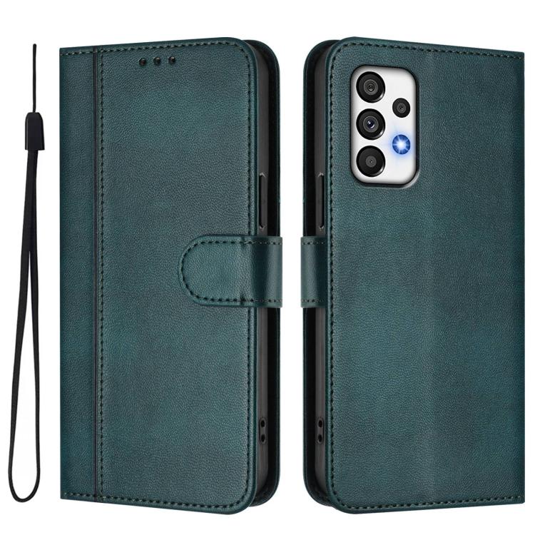 For Galaxy A72 4G / 5G Line Splicing Buckle Retro Leather Phone Case