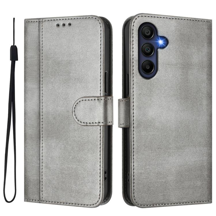 For Galaxy A17 5G Line Splicing Buckle Retro Leather Phone Case