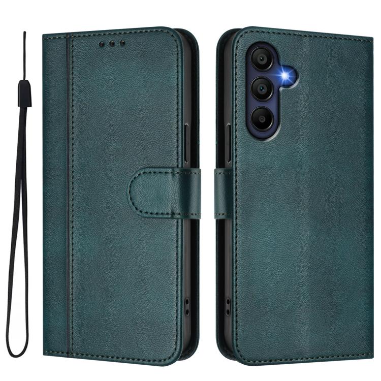 For Galaxy A17 5G Line Splicing Buckle Retro Leather Phone Case