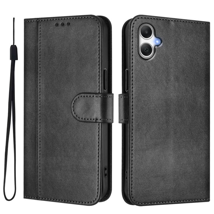 For Galaxy A07 4G Line Splicing Buckle Retro Leather Phone Case