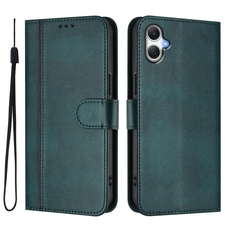 For Galaxy A07 4G Line Splicing Buckle Retro Leather Phone Case
