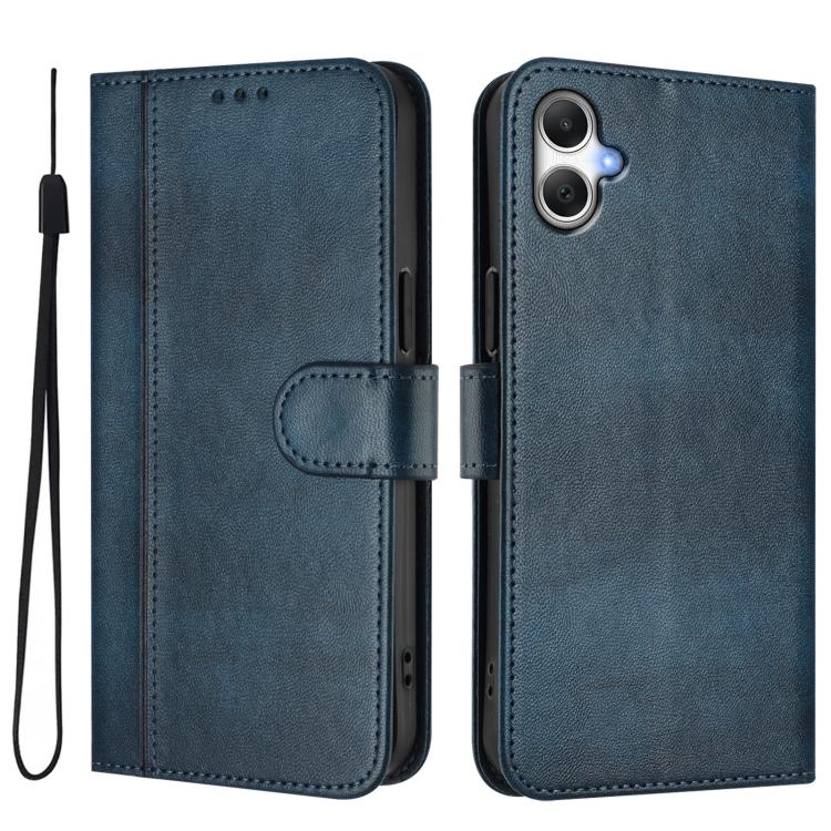For Galaxy A07 4G Line Splicing Buckle Retro Leather Phone Case