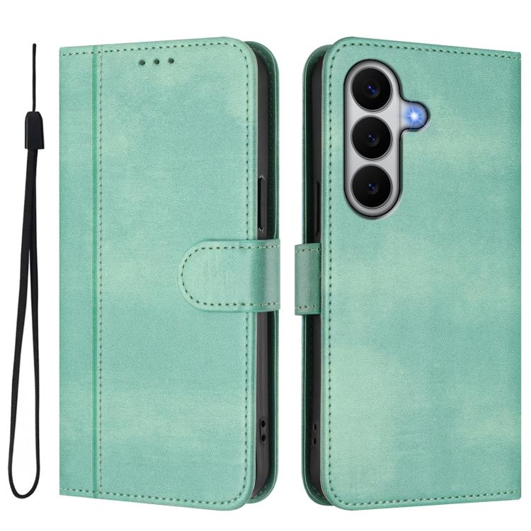 For Galaxy A27 5G Line Splicing Buckle Retro Leather Phone Case