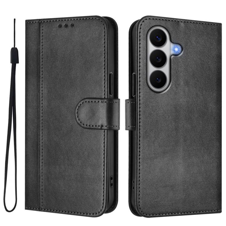 For Galaxy A27 5G Line Splicing Buckle Retro Leather Phone Case