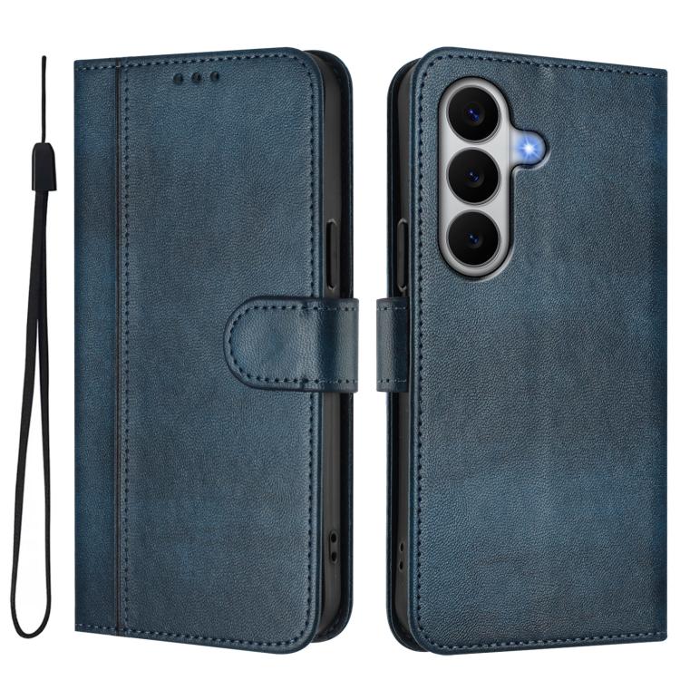 For Galaxy A27 5G Line Splicing Buckle Retro Leather Phone Case
