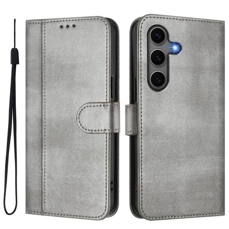 For Samsung Galaxy S25+ / S24+ 5G Line Splicing Buckle Retro Leather Phone Case