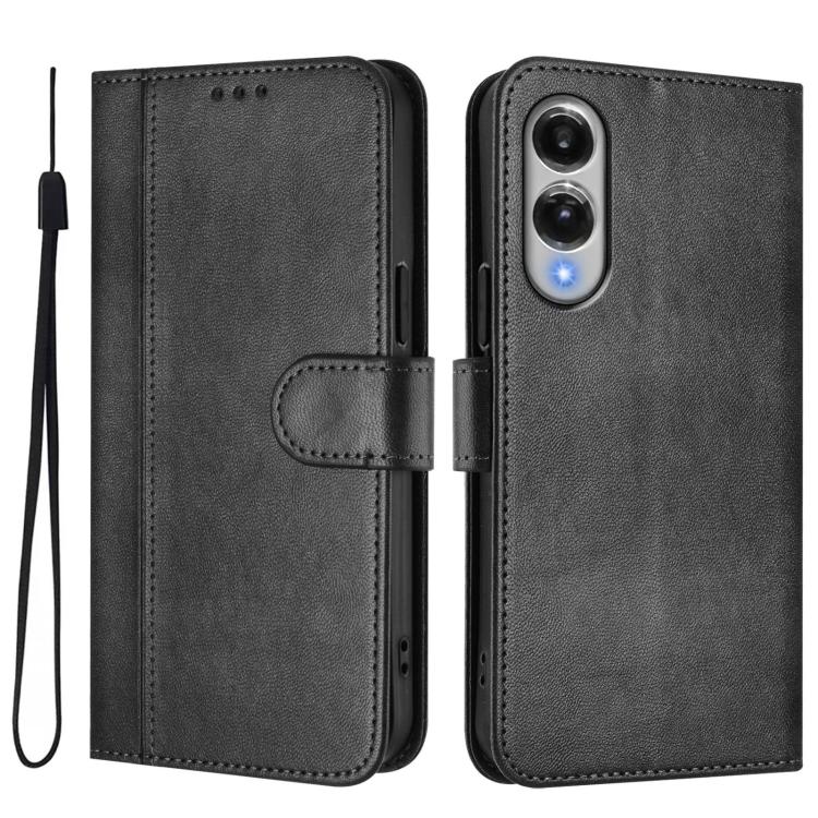 For Samsung Galaxy S25 Edge 5G Line Splicing Buckle Retro Leather Phone Case