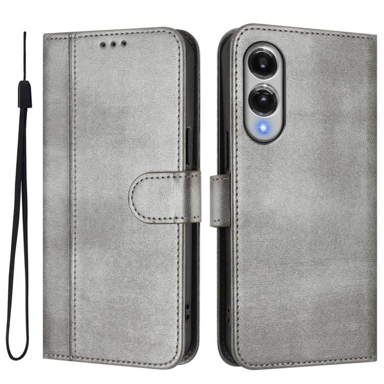 For Samsung Galaxy S25 Edge 5G Line Splicing Buckle Retro Leather Phone Case
