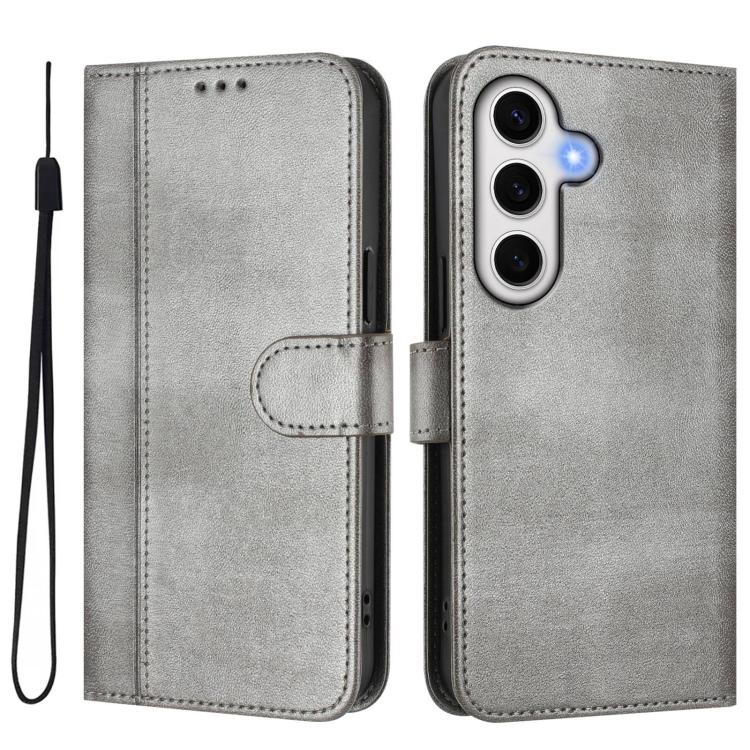 For Samsung Galaxy S23 FE 5G Line Splicing Buckle Retro Leather Phone Case