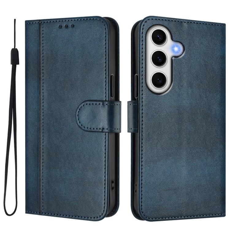 For Samsung Galaxy S23 FE 5G Line Splicing Buckle Retro Leather Phone Case