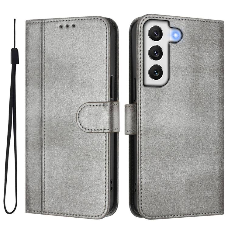 For Samsung Galaxy S21+ 5G Line Splicing Buckle Retro Leather Phone Case