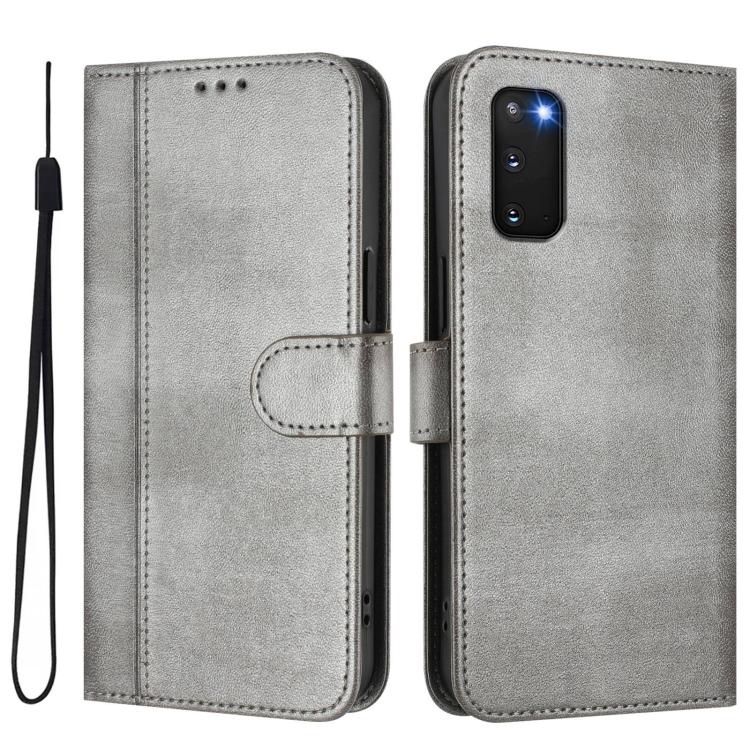 For Samsung Galaxy S20 FE Line Splicing Buckle Retro Leather Phone Case