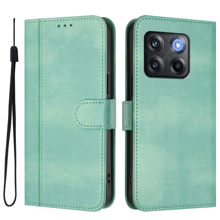 For OnePlus 10T / OnePlus Ace Pro Line Splicing Buckle Retro Leather Phone Case