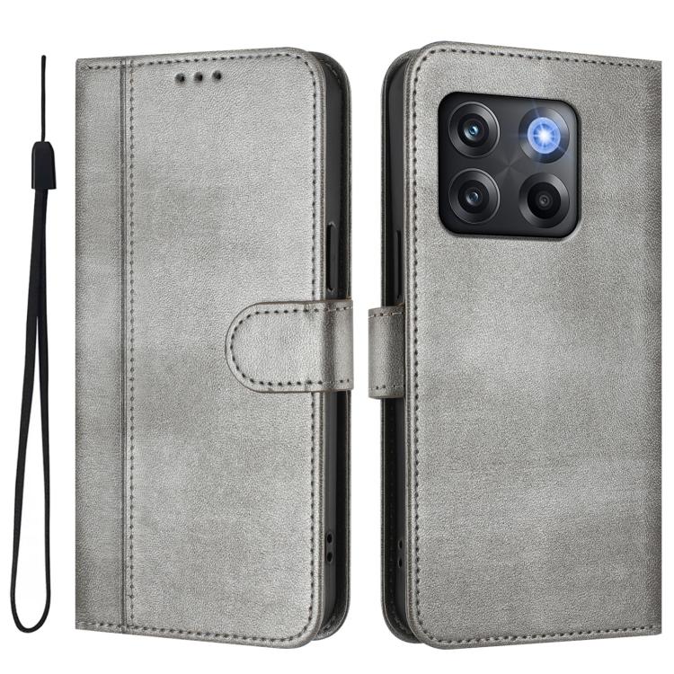 For OnePlus 10T / OnePlus Ace Pro Line Splicing Buckle Retro Leather Phone Case