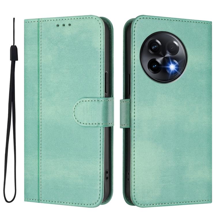 For OnePlus 11R Line Splicing Buckle Retro Leather Phone Case