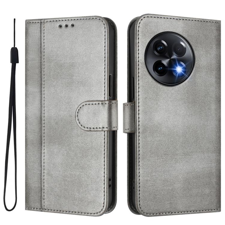 For OnePlus 11R Line Splicing Buckle Retro Leather Phone Case