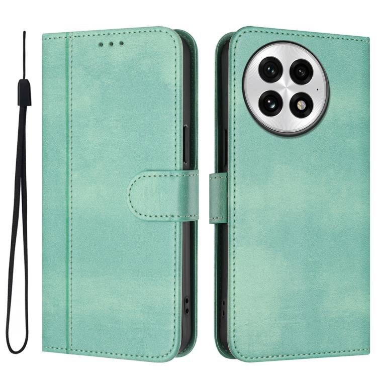 For OnePlus 13 Line Splicing Buckle Retro Leather Phone Case