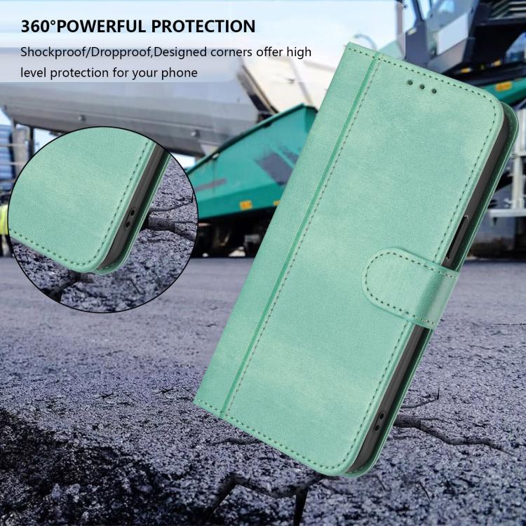 For OnePlus 13 Line Splicing Buckle Retro Leather Phone Case