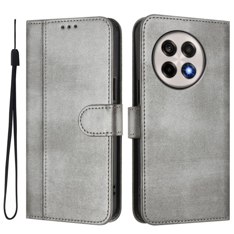 For OnePlus 13R / OnePlus Ace 5 Pro Line Splicing Buckle Retro Leather Phone Case