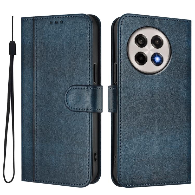 For OnePlus 13R / OnePlus Ace 5 Pro Line Splicing Buckle Retro Leather Phone Case