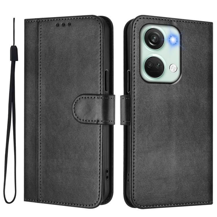 For Oneplus Nord 3 / OnePlus Ace 2V Line Splicing Buckle Retro Leather Phone Case