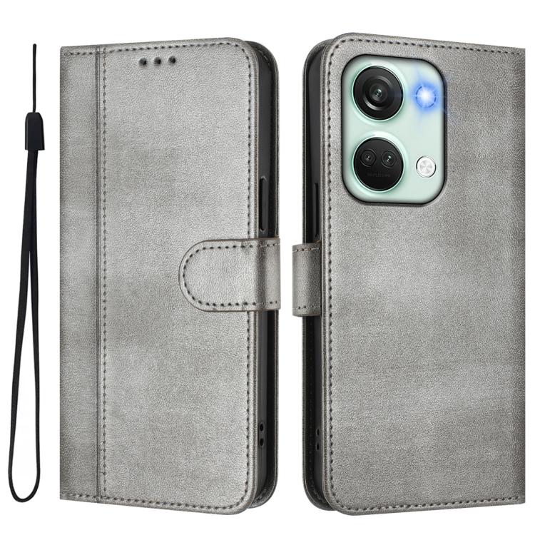 For Oneplus Nord 3 / OnePlus Ace 2V Line Splicing Buckle Retro Leather Phone Case