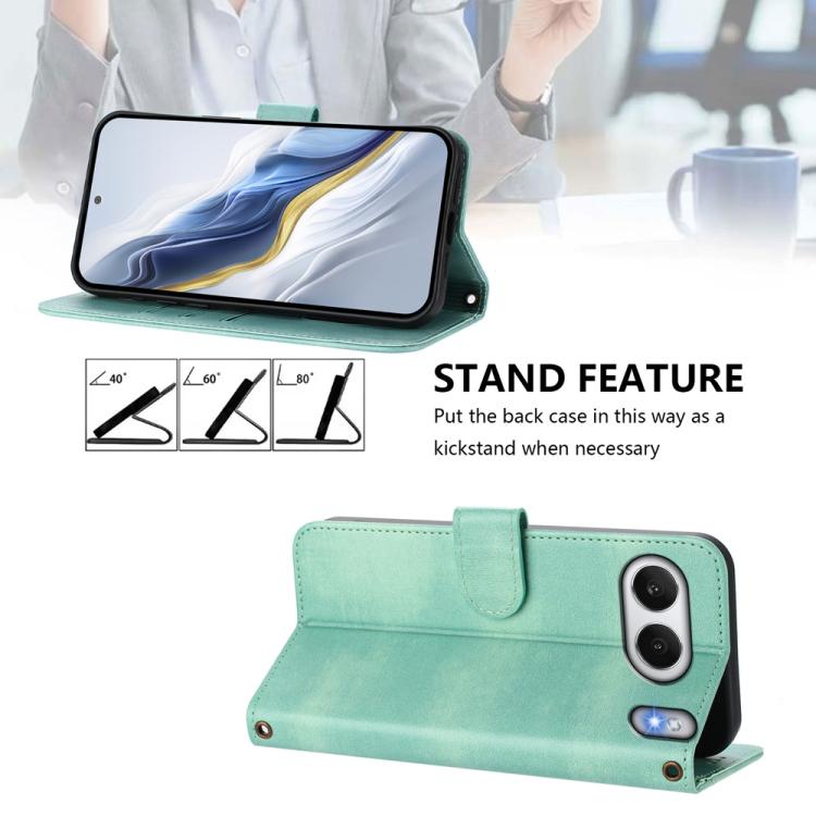 For OnePlus Nord 4 Line Splicing Buckle Retro Leather Phone Case