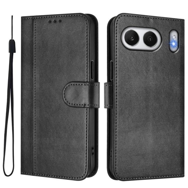For OnePlus Nord 4 Line Splicing Buckle Retro Leather Phone Case