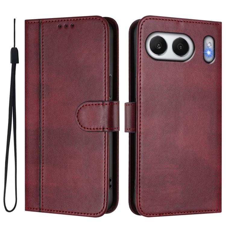 For OnePlus Nord 4 Line Splicing Buckle Retro Leather Phone Case