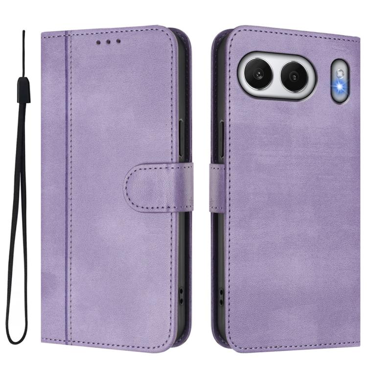 For OnePlus Nord 4 Line Splicing Buckle Retro Leather Phone Case