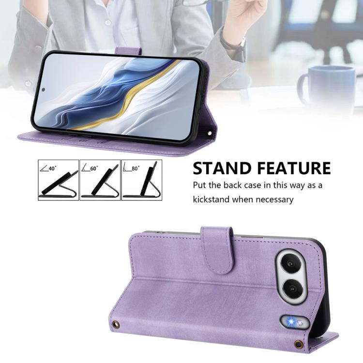 For OnePlus Nord 4 Line Splicing Buckle Retro Leather Phone Case