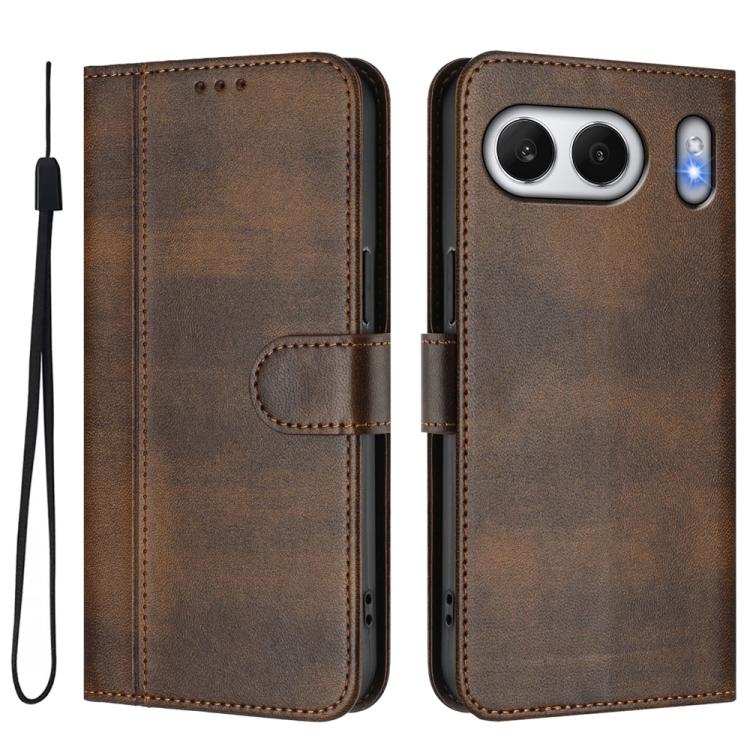 For OnePlus Nord 4 Line Splicing Buckle Retro Leather Phone Case