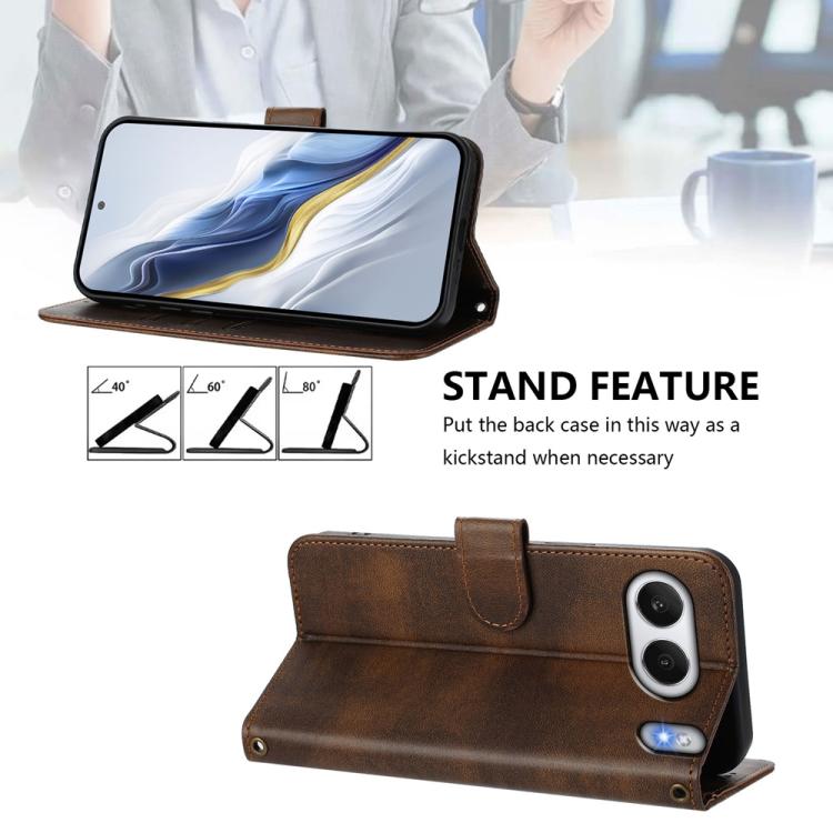 For OnePlus Nord 4 Line Splicing Buckle Retro Leather Phone Case