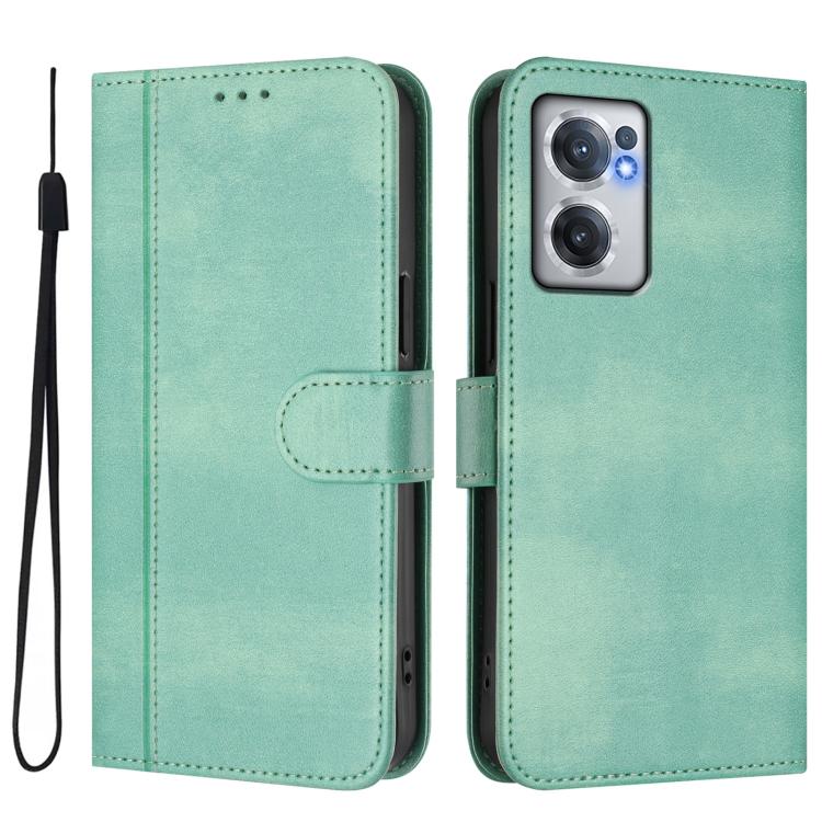 For OnePlus Nord CE 2 5G Line Splicing Buckle Retro Leather Phone Case