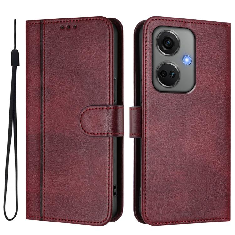 For OnePlus Nord CE 3 Line Splicing Buckle Retro Leather Phone Case