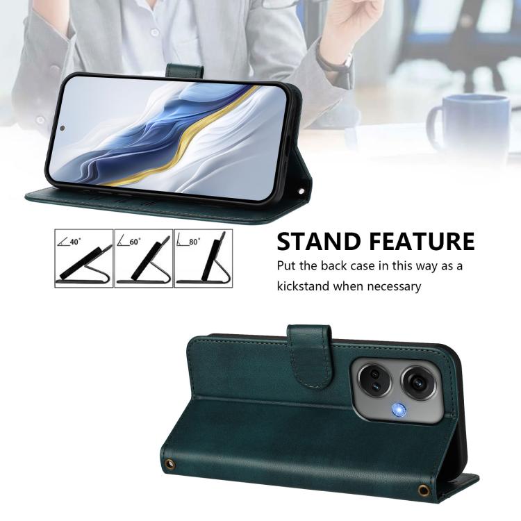 For OnePlus Nord CE 3 Line Splicing Buckle Retro Leather Phone Case