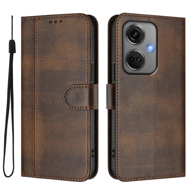 For OnePlus Nord CE 3 Line Splicing Buckle Retro Leather Phone Case