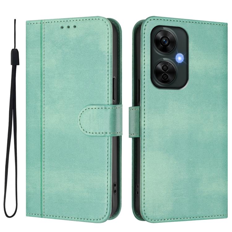 For OnePlus Nord CE 3 Lite / Nord N30 Line Splicing Buckle Retro Leather Phone Case