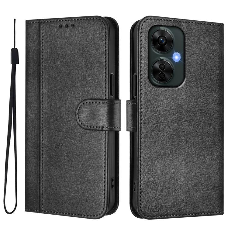 For OnePlus Nord CE 3 Lite / Nord N30 Line Splicing Buckle Retro Leather Phone Case