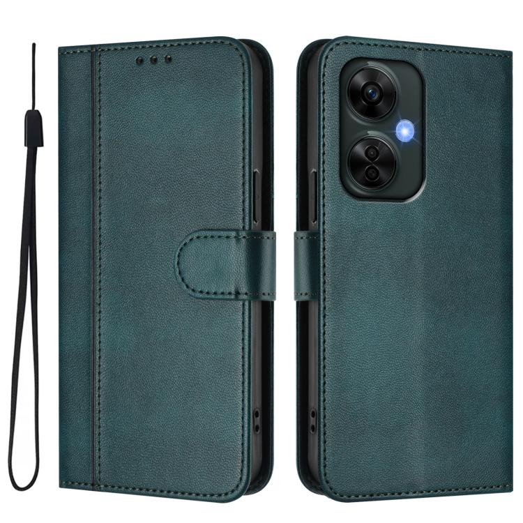 For OnePlus Nord CE 3 Lite / Nord N30 Line Splicing Buckle Retro Leather Phone Case