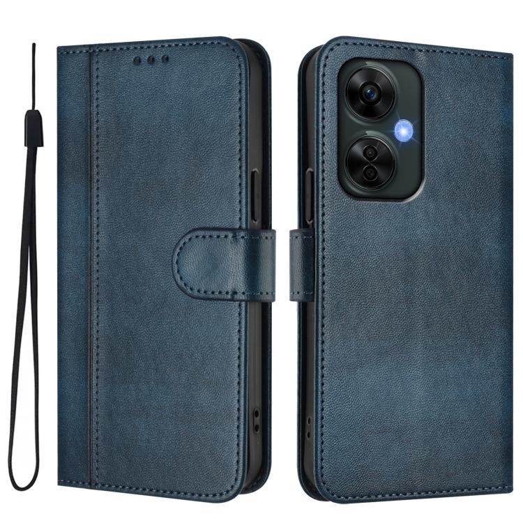 For OnePlus Nord CE 3 Lite / Nord N30 Line Splicing Buckle Retro Leather Phone Case