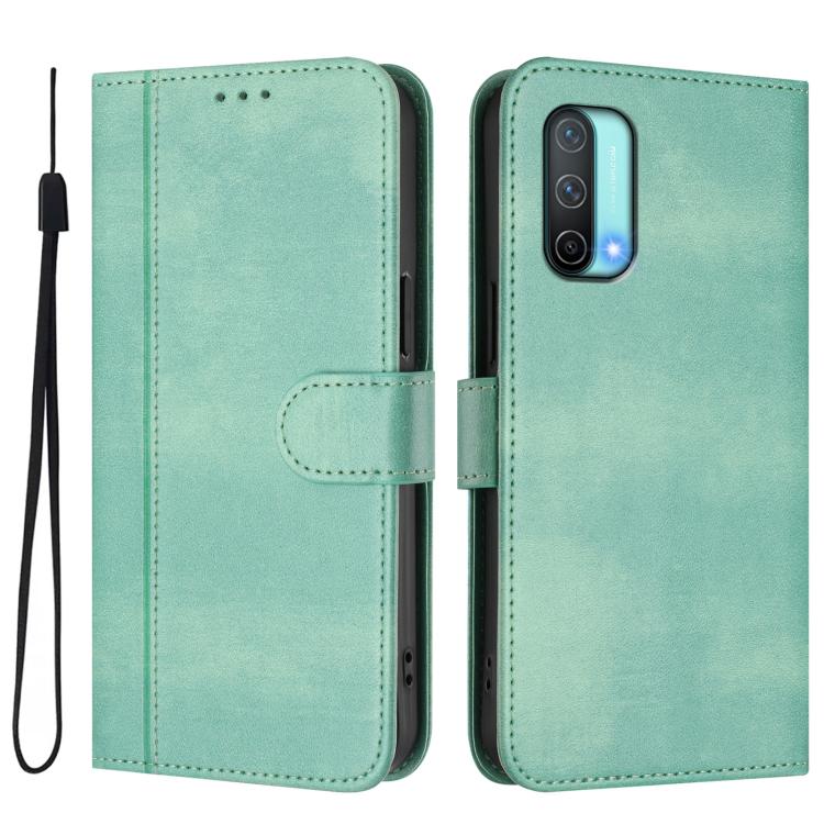 For OnePlus Nord CE 5G Line Splicing Buckle Retro Leather Phone Case