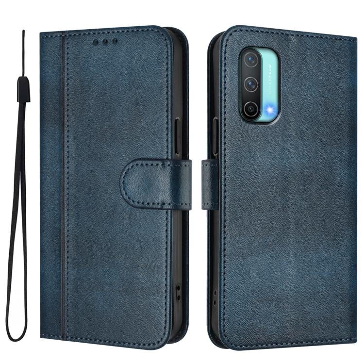 For OnePlus Nord CE 5G Line Splicing Buckle Retro Leather Phone Case