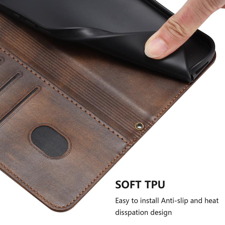 For OnePlus Nord N20 5G Line Splicing Buckle Retro Leather Phone Case