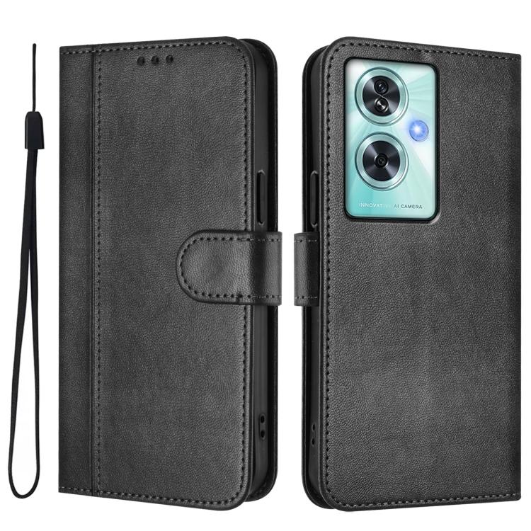 For OnePlus Nord N30 SE Line Splicing Buckle Retro Leather Phone Case