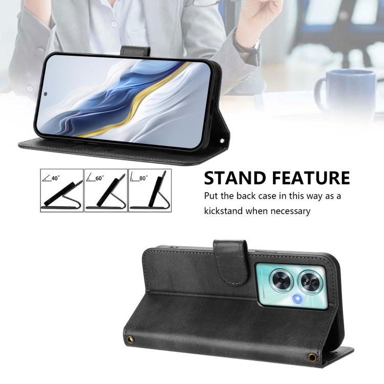 For OnePlus Nord N30 SE Line Splicing Buckle Retro Leather Phone Case